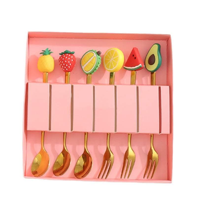 ط شوك ومعالق فواكه علبه