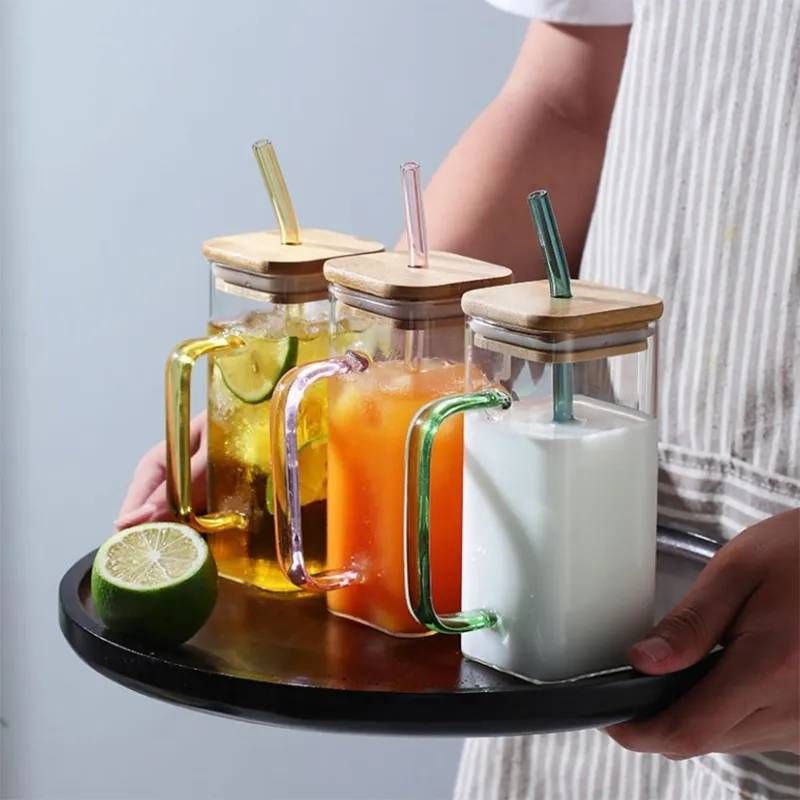 مج زجاج شاليموه بغطاء خشب