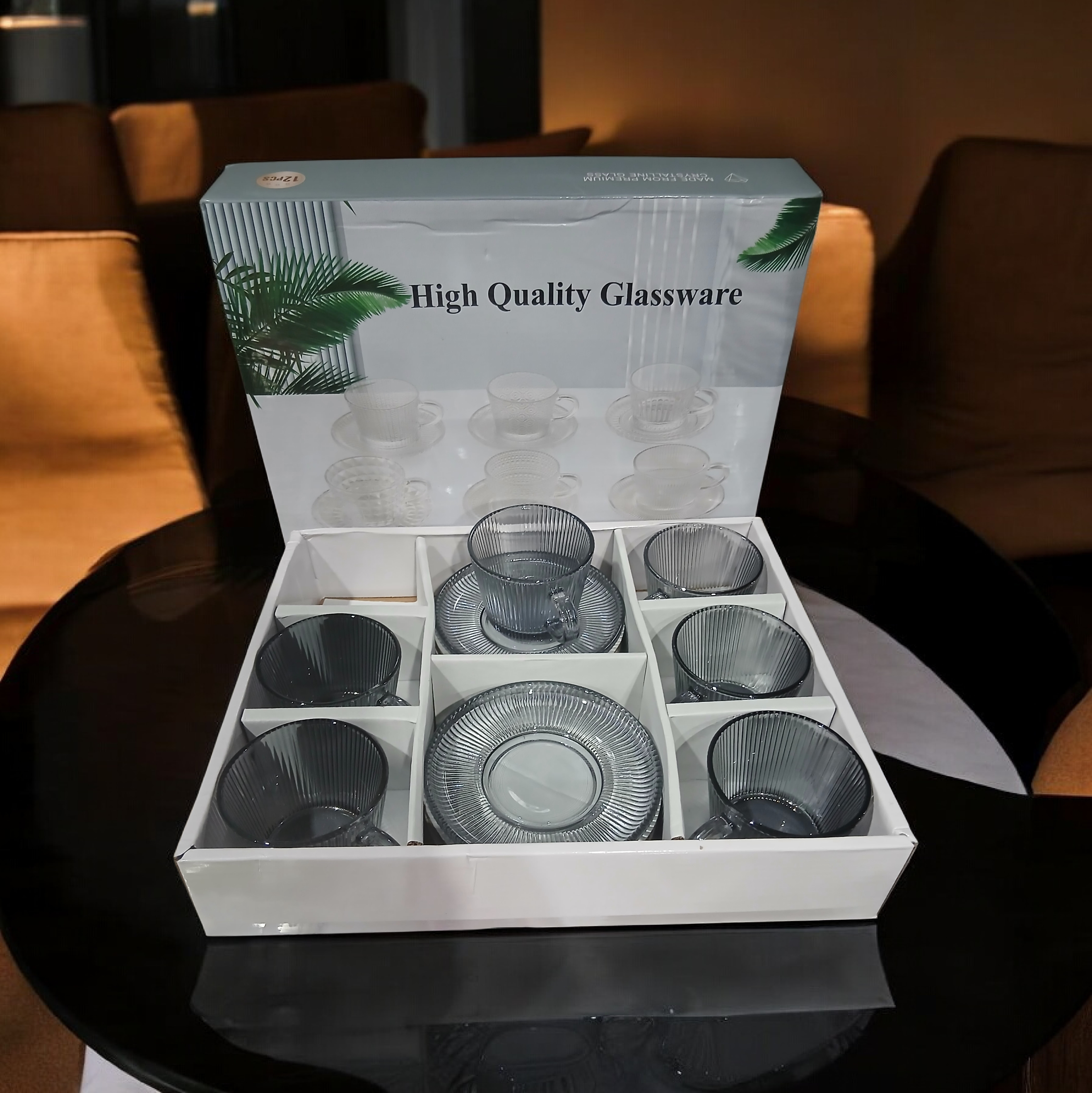 ط شاي ٦×١ بالطبق لوكس