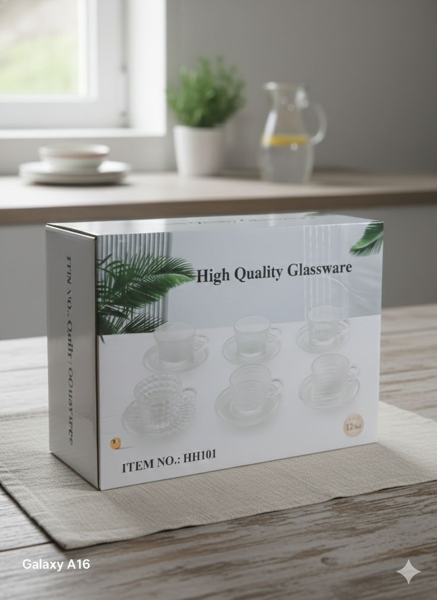 ط شاي ٦×١ بالطبق لوكس