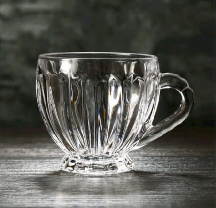 طقم مجات شاي 6ق ابيض لامع  بقاعده 510-201