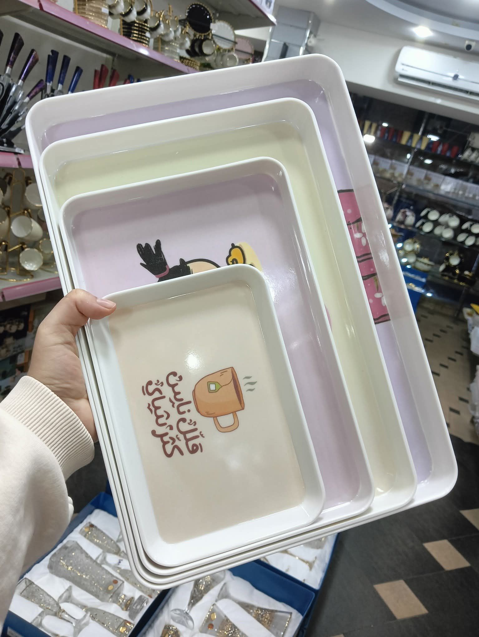 طقم صواني ميلامين 4ق مستطيله