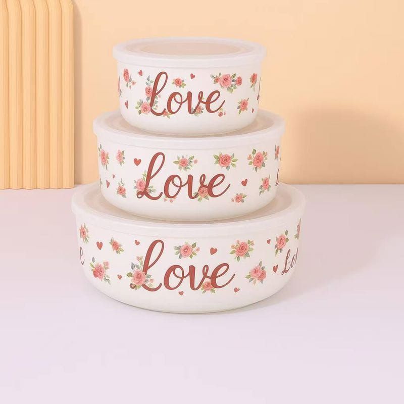 طقم ثلاجه بورسلين 12ق اشكال LOVE