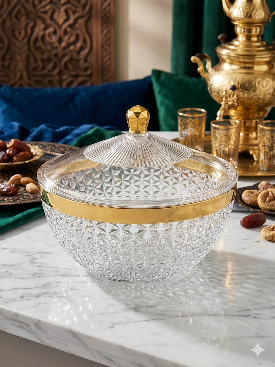 طبق فاكهه اكليرك بالغطاء ك