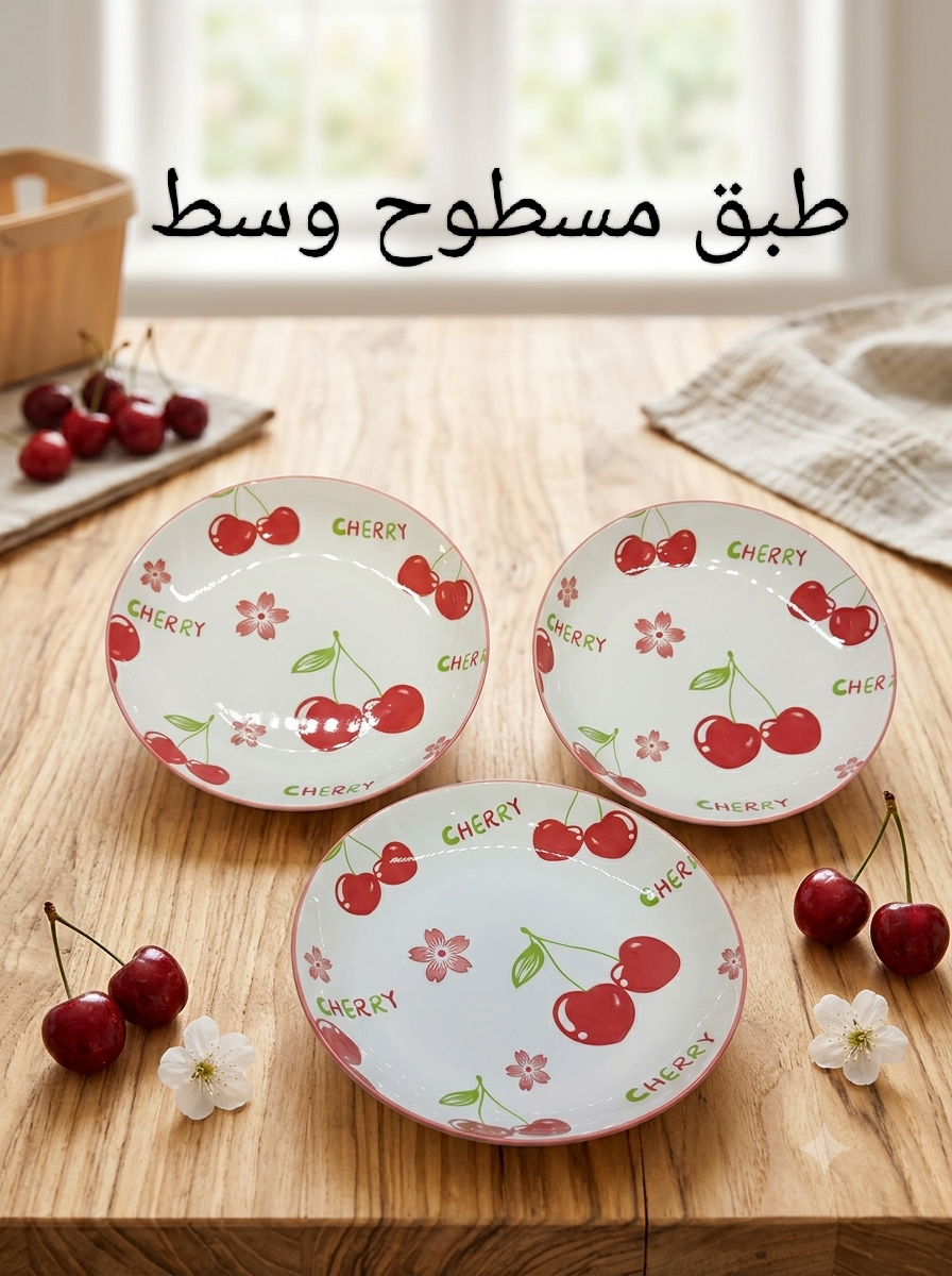 طبق خزف مسطح وسط